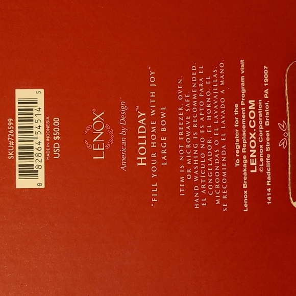 Lenox American by Design "Fill Your Home With Joy" Large Bowl - Picture 4 of 5